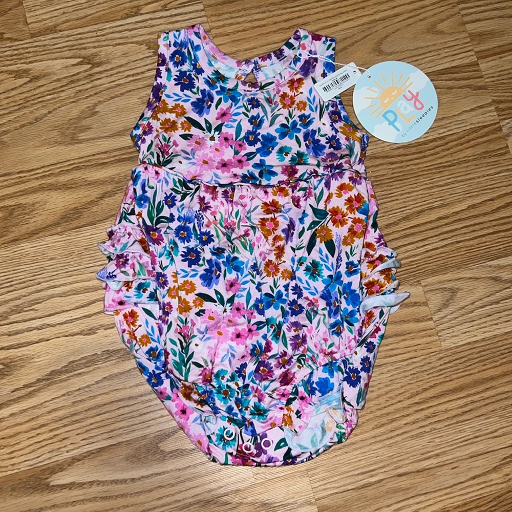 Little Sleepies Sweet Pea Floral Ruffle Bubble